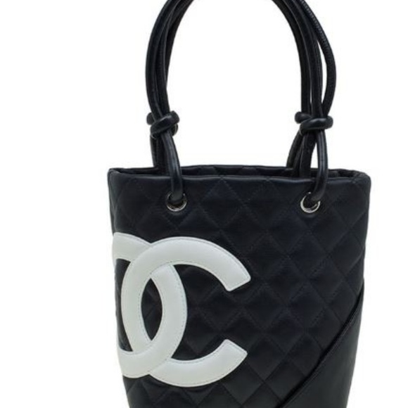 Chanel Handbags - Authentic Chanel Black Quilted Cambon Bucket Tote